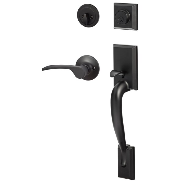 Sure-Loc Hardware Sure-Loc Hardware Madison Handleset, Grade 2, Edge Handleset Trim Lever, Flat Black MA507-G2-EG LH FBL - main